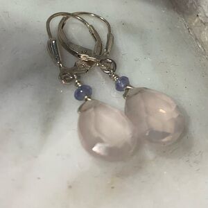 Elegant Pink and Purple Drop Earrings